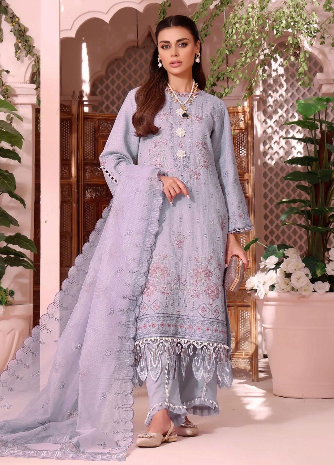 Roohi By Aahang Embroidered Lawn Suits Unstitched 3 Piece ANG23R Laima - Summer Collection