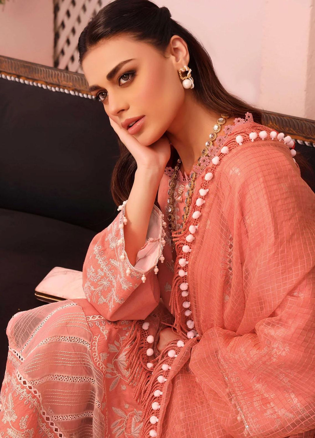 Roohi By Aahang Embroidered Lawn Suits Unstitched 3 Piece ANG23R Irha - Summer Collection