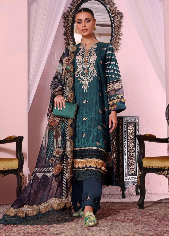 Roohi By Aahang Embroidered Lawn Suits Unstitched 3 Piece ANG23R Zimal - Summer Collection