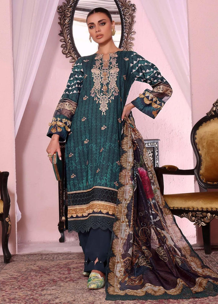 Roohi By Aahang Embroidered Lawn Suits Unstitched 3 Piece ANG23R Zimal - Summer Collection
