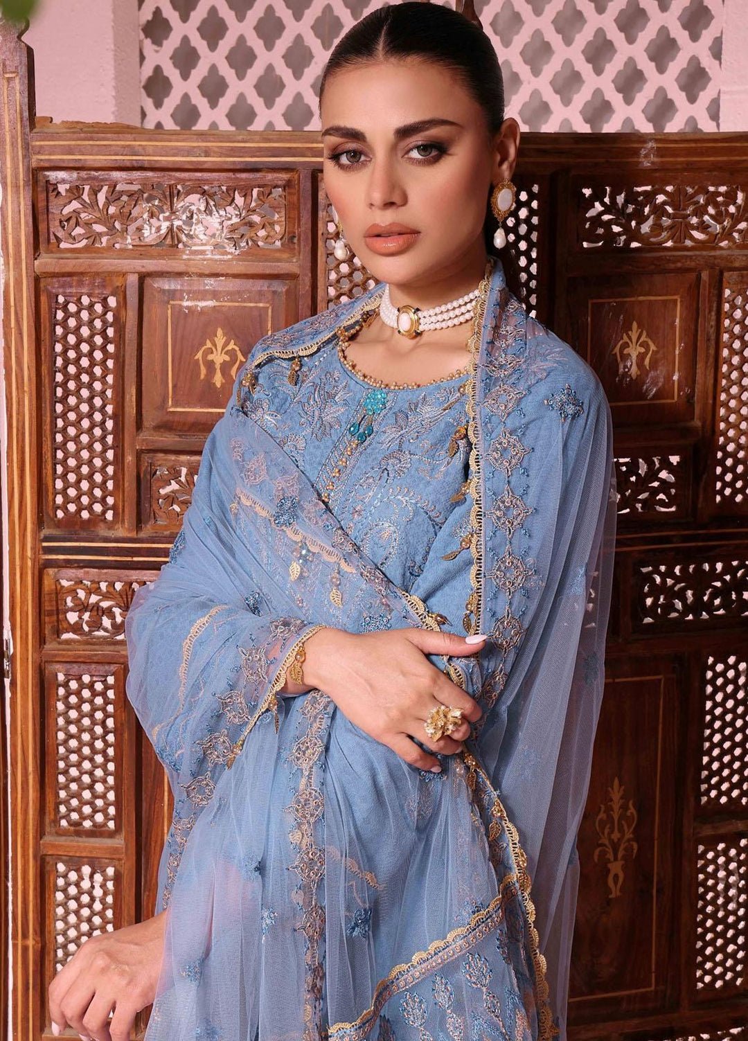 Roohi By Aahang Embroidered Lawn Suits Unstitched 3 Piece ANG23R Samar - Summer Collection