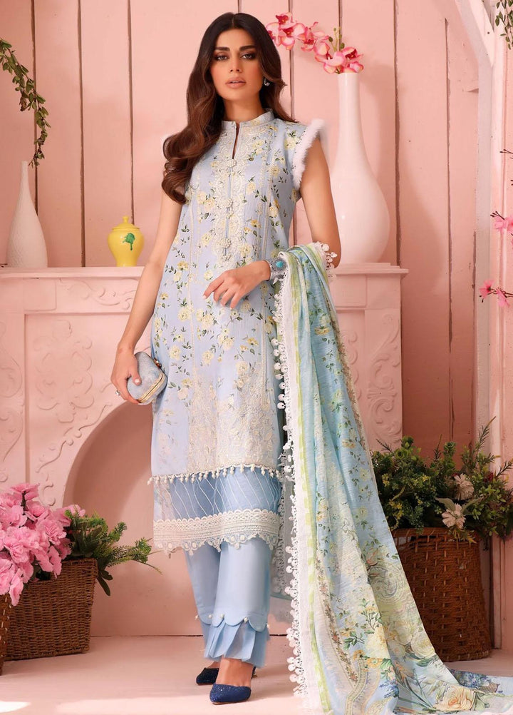 Roohi By Aahang Embroidered Lawn Suits Unstitched 3 Piece ANG23R Raim - Summer Collection