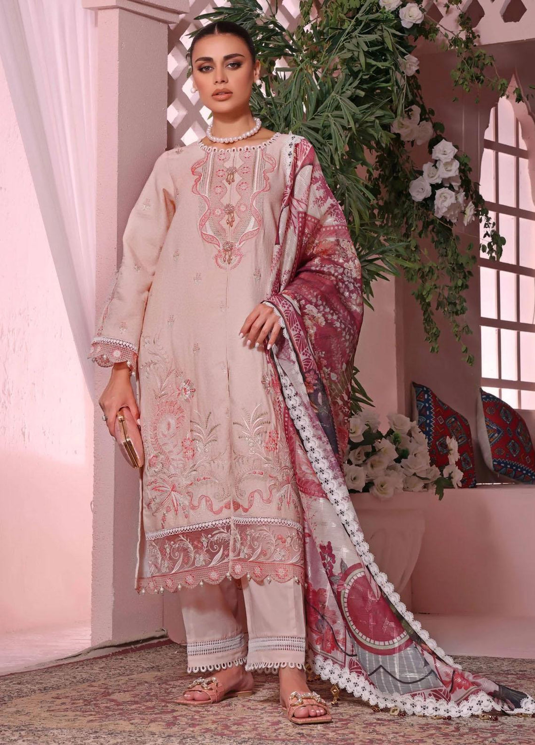 Roohi By Aahang Embroidered Lawn Suits Unstitched 3 Piece ANG23R Noor - Summer Collection