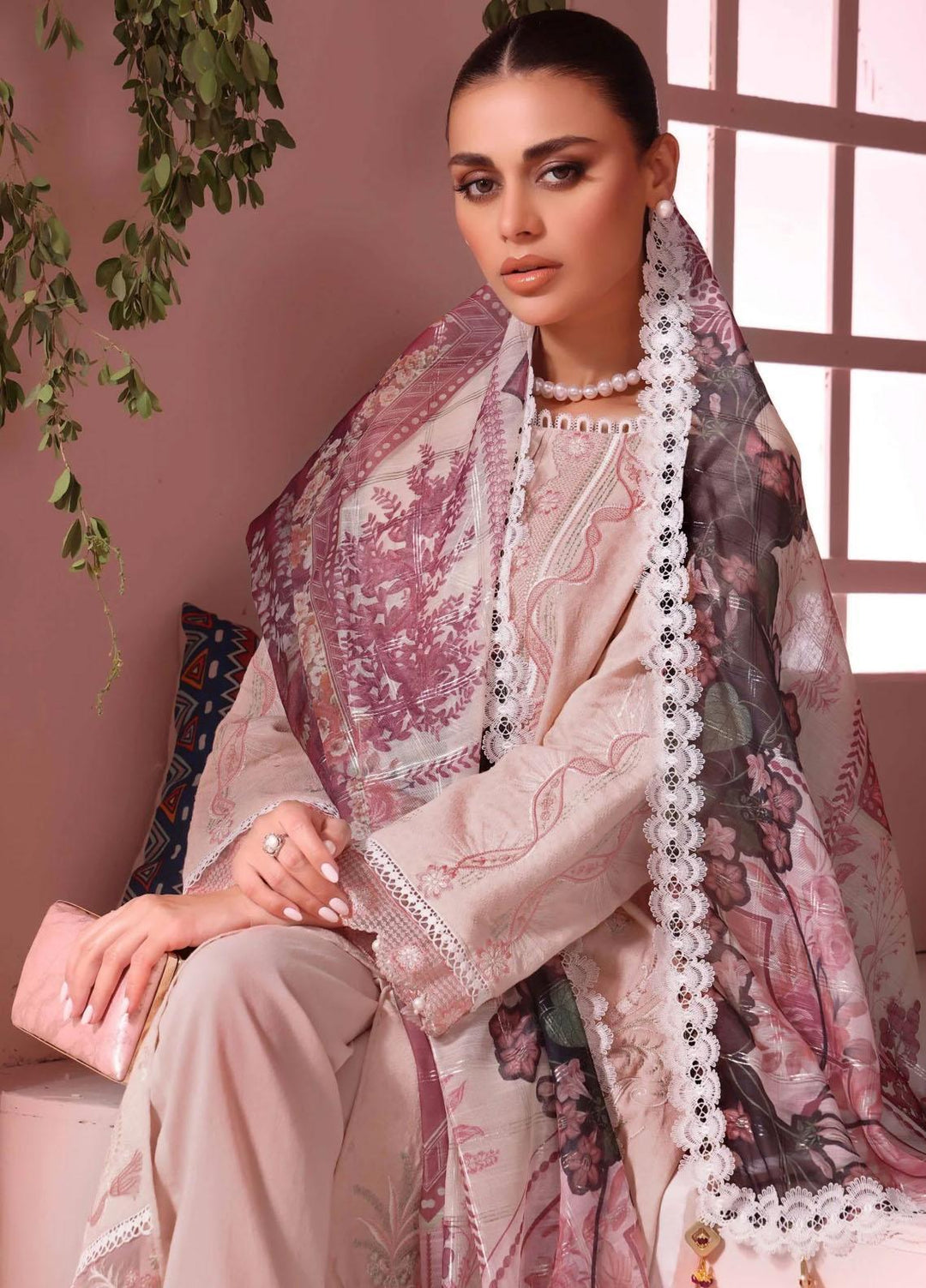 Roohi By Aahang Embroidered Lawn Suits Unstitched 3 Piece ANG23R Noor - Summer Collection