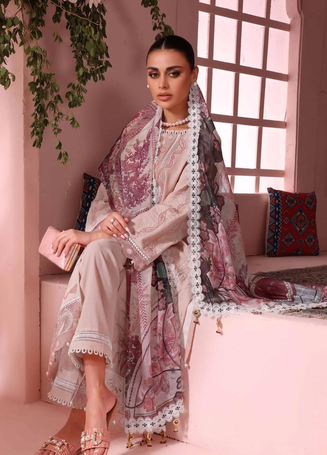 Roohi By Aahang Embroidered Lawn Suits Unstitched 3 Piece ANG23R Noor - Summer Collection
