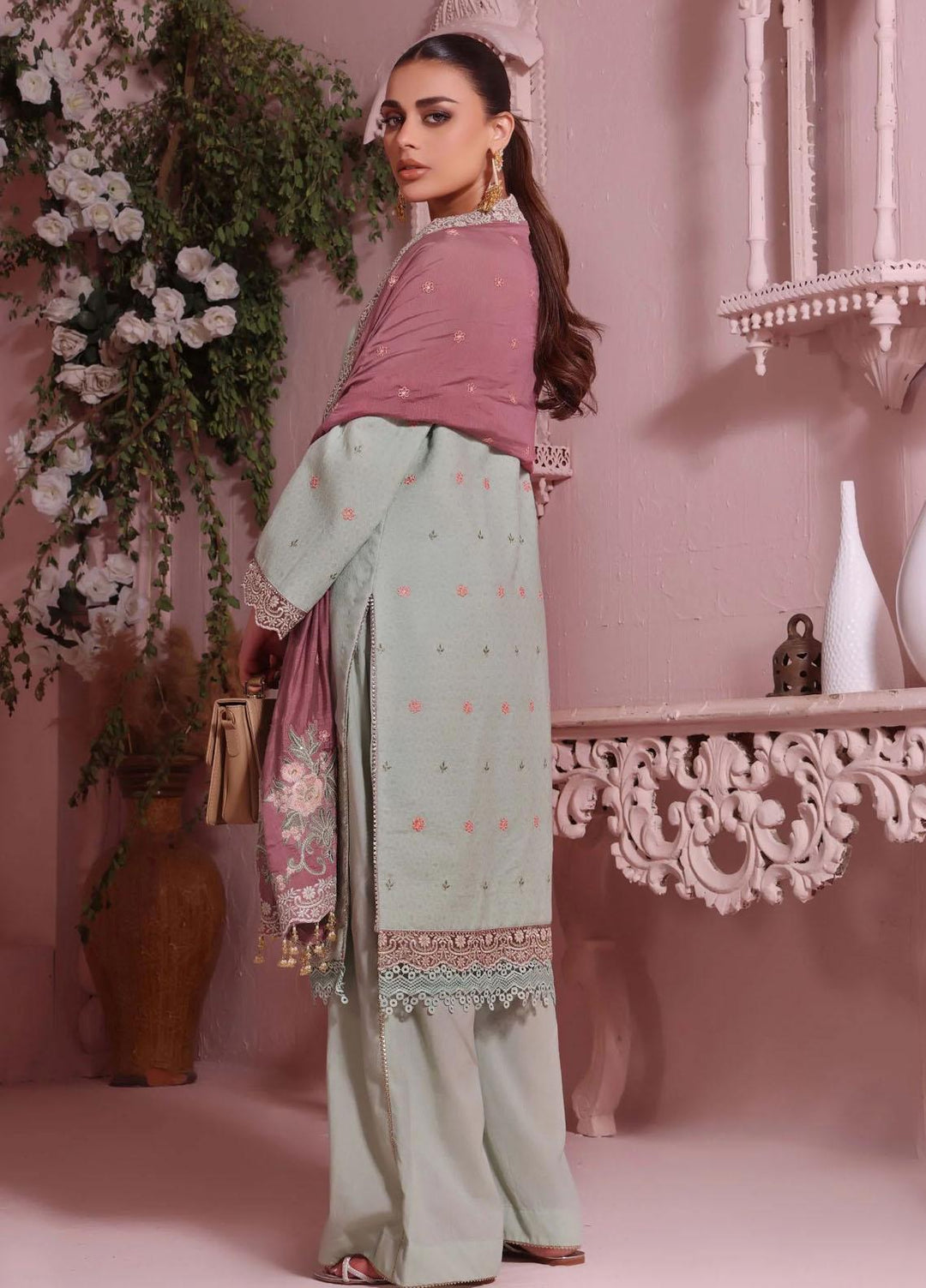 Roohi By Aahang Embroidered Lawn Suits Unstitched 3 Piece ANG23R Maha - Summer Collection