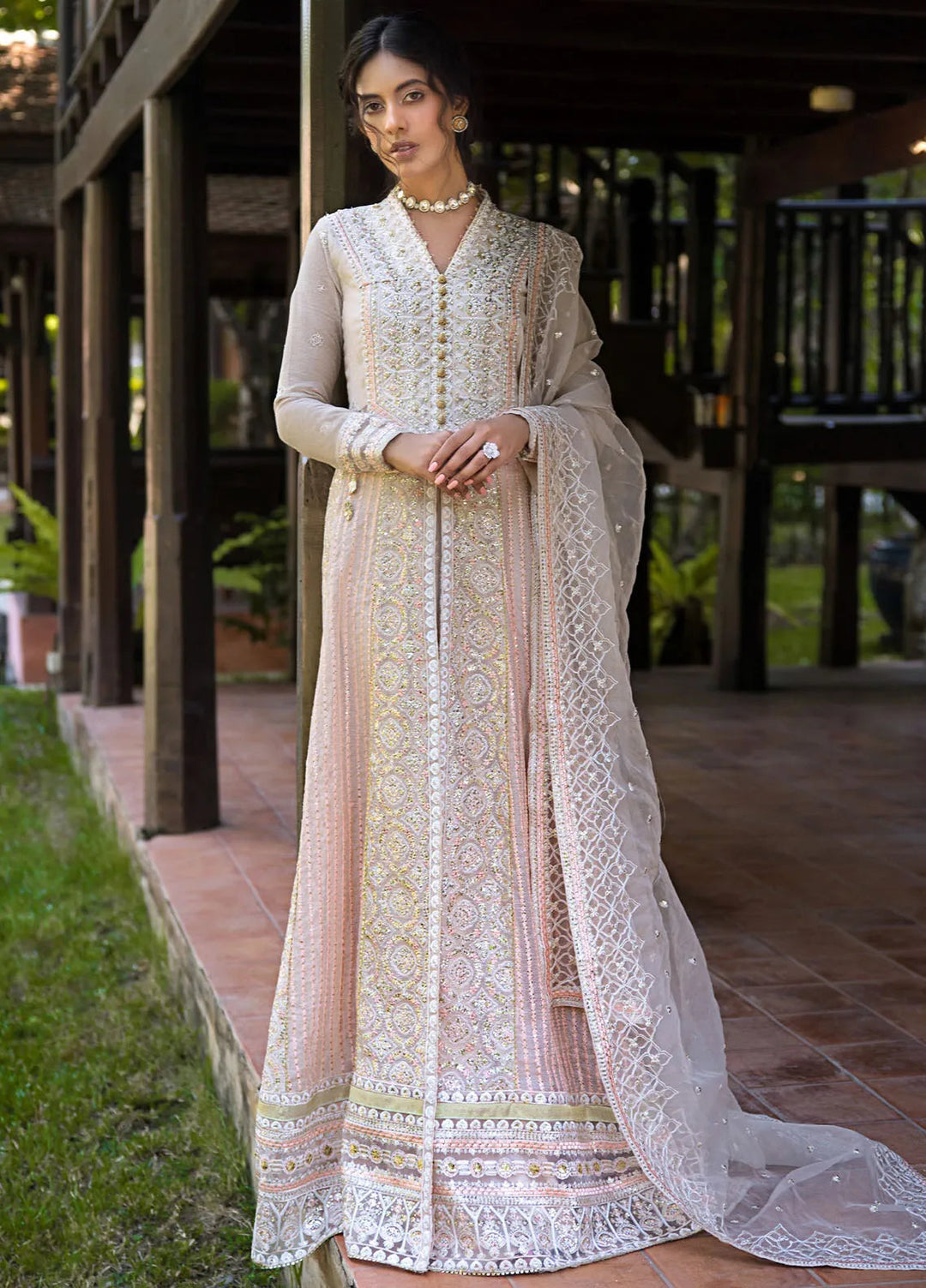 Roohi By Mushq Embroidered Organza Suit Unstitched 4 Piece MQ24R Anika - Luxury Collection