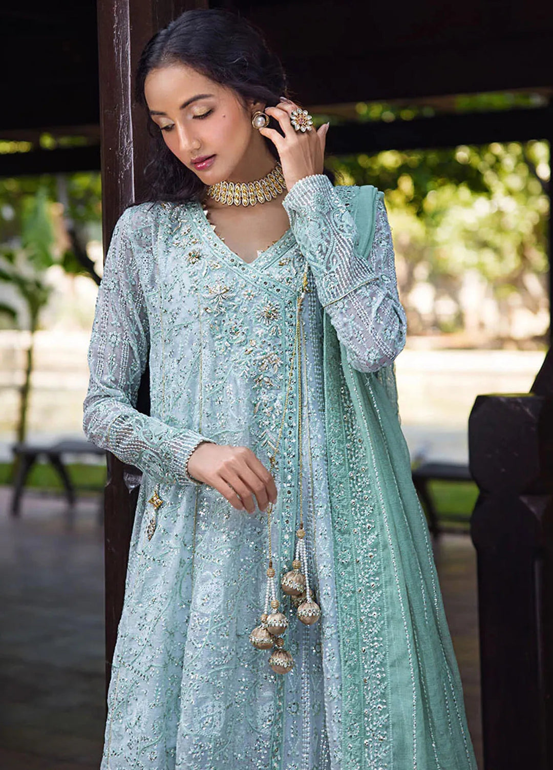 Roohi By Mushq Embroidered Organza Suit Unstitched 4 Piece MQ24R Diya - Luxury Collection