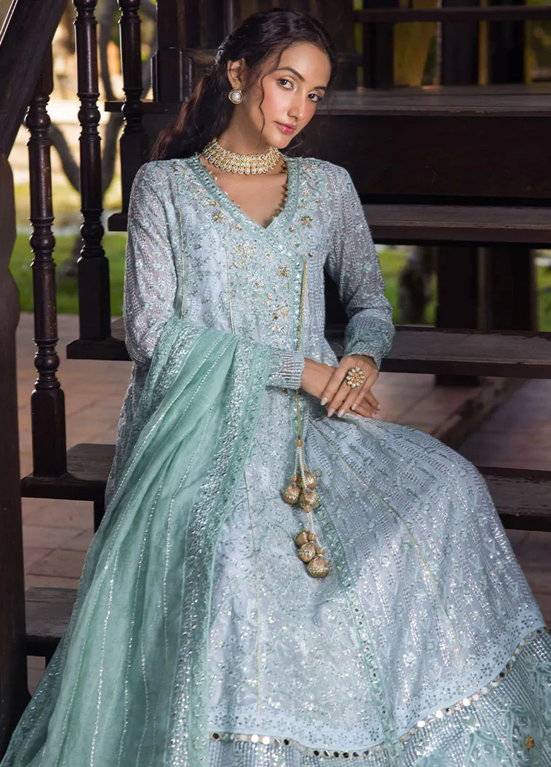 Roohi By Mushq Embroidered Organza Suit Unstitched 4 Piece MQ24R Diya - Luxury Collection