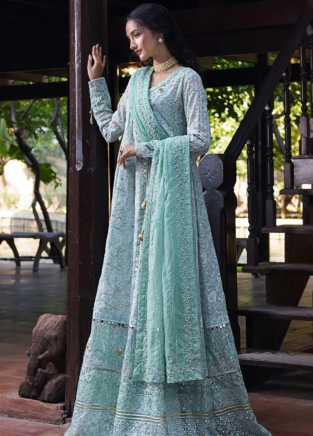 Roohi By Mushq Embroidered Organza Suit Unstitched 4 Piece MQ24R Diya - Luxury Collection