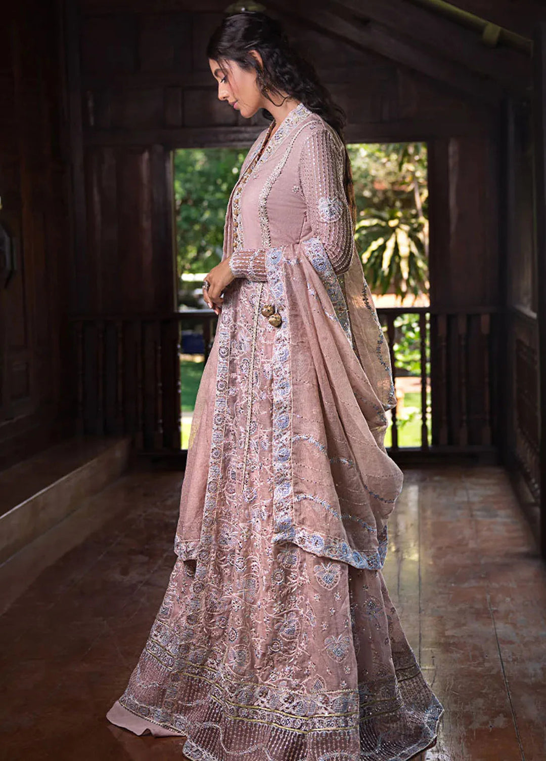Roohi By Mushq Embroidered Organza Suit Unstitched 4 Piece MQ24R Janvi - Luxury Collection
