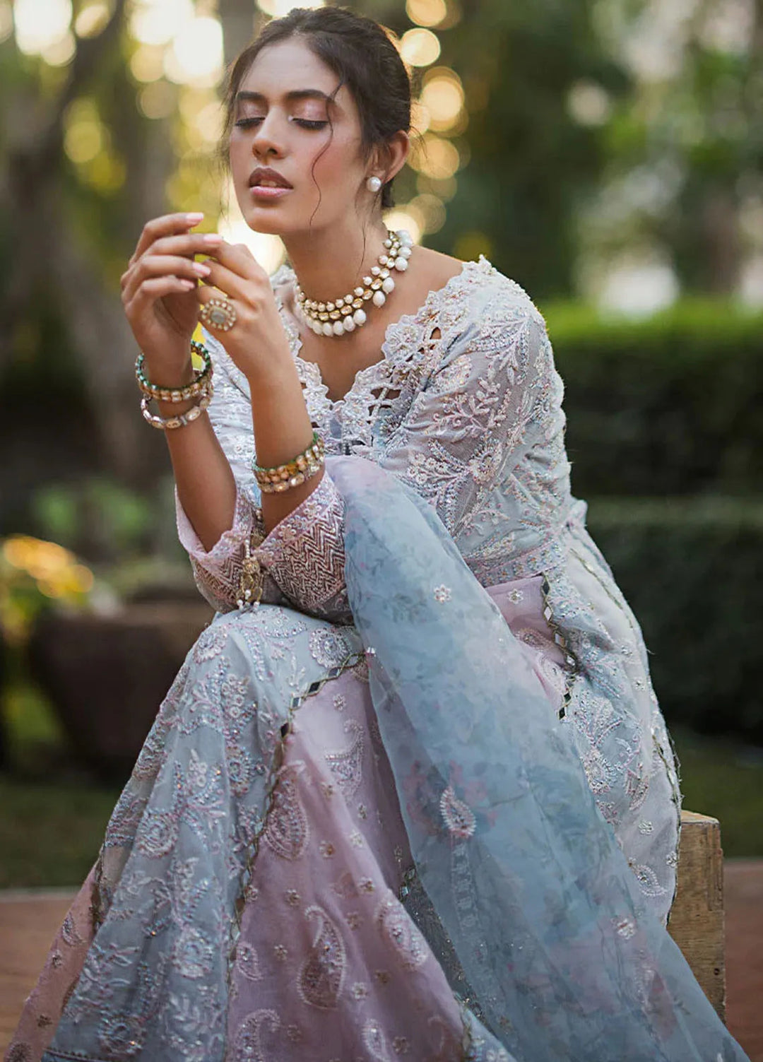 Roohi By Mushq Embroidered Organza Suit Unstitched 4 Piece MQ24R Misha - Luxury Collection