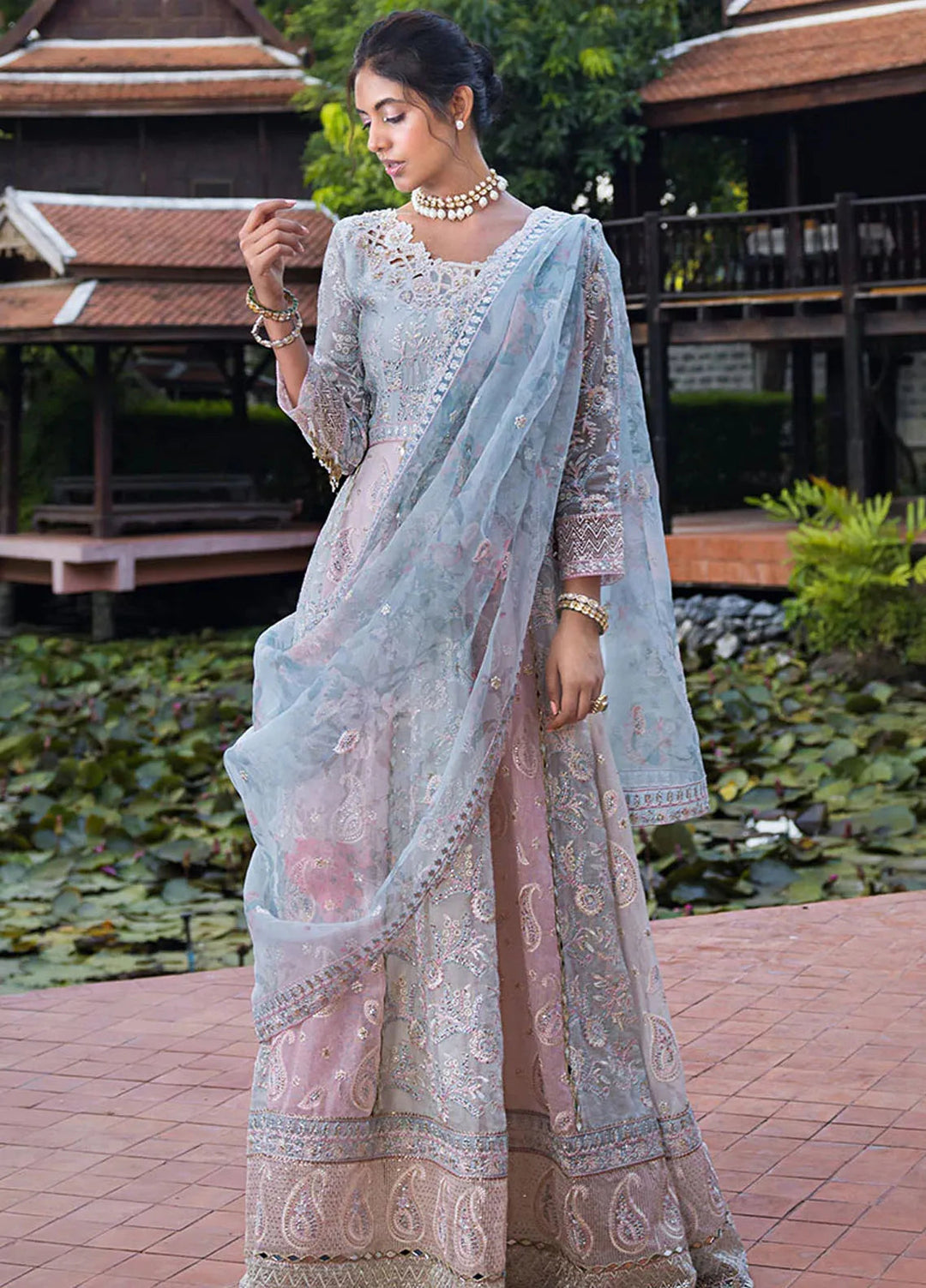 Roohi By Mushq Embroidered Organza Suit Unstitched 4 Piece MQ24R Misha - Luxury Collection