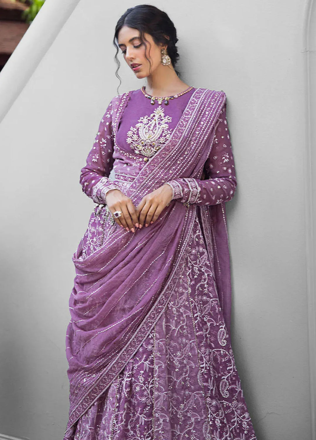 Roohi By Mushq Embroidered Organza Suit Unstitched 4 Piece MQ24R Naina - Luxury Collection