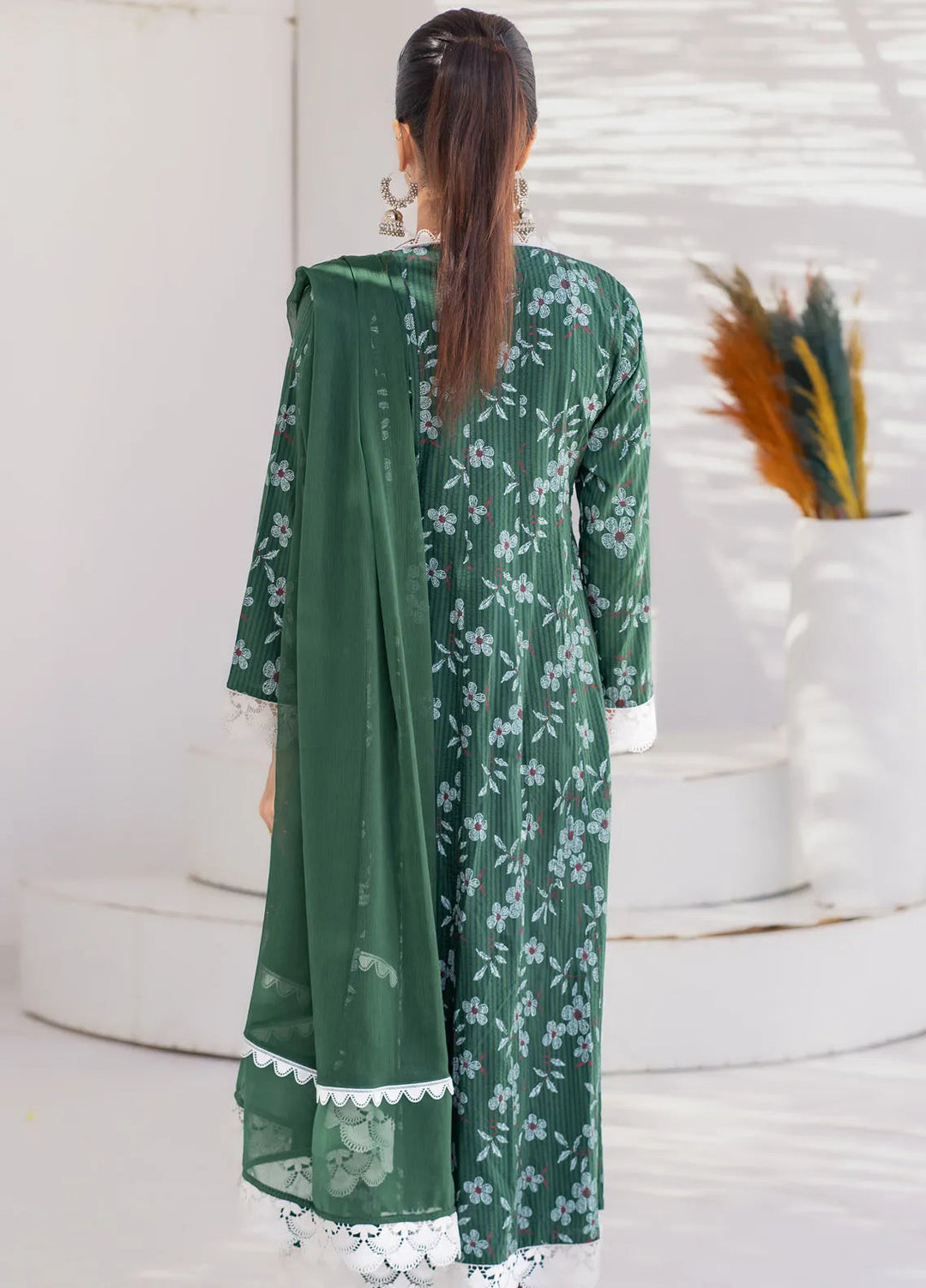 Roop Rang By Al Harir Pret Embroidered Cotton 3 Piece Suit Kaavish Green
