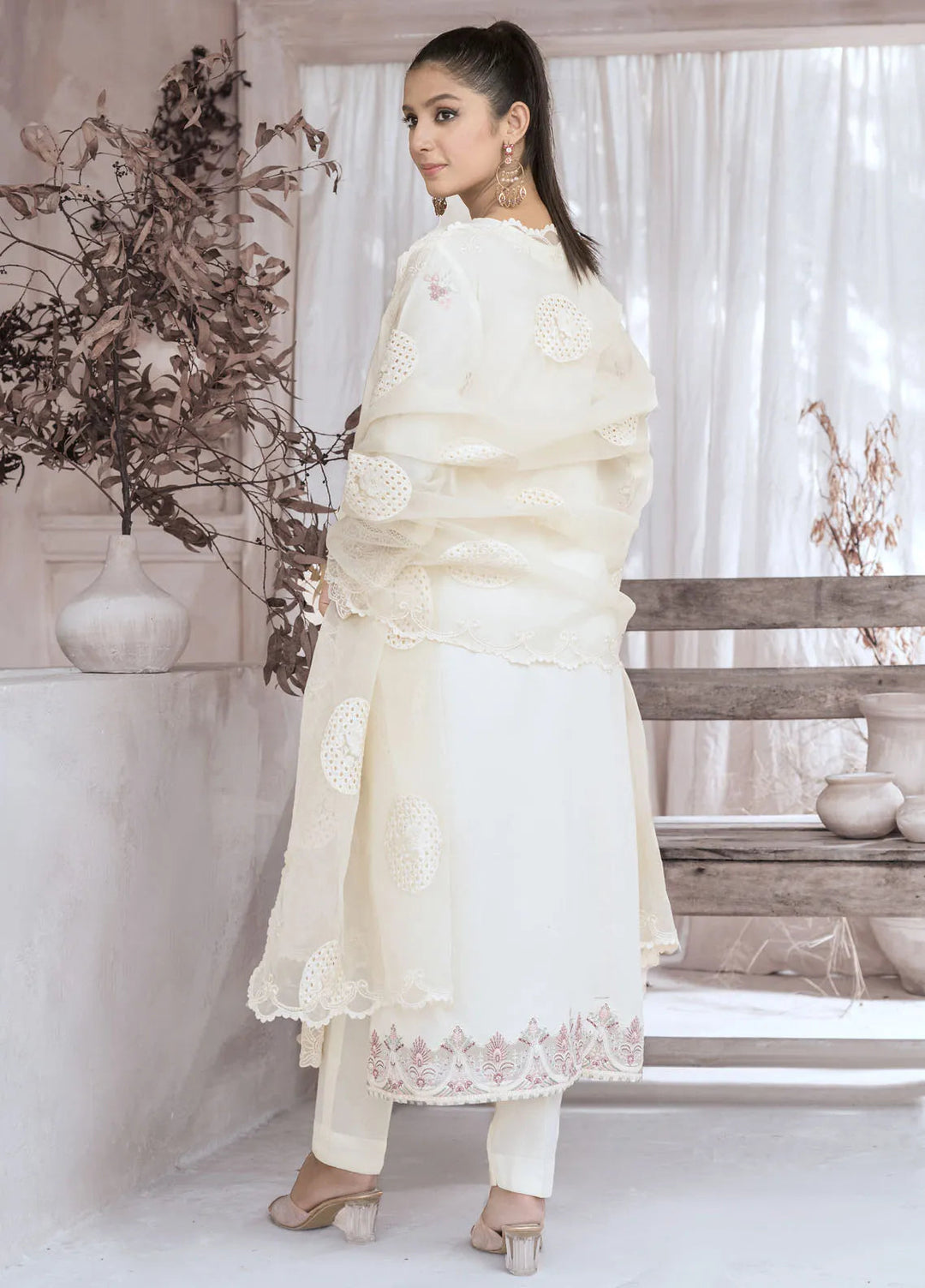 Roop Rang By Al Harir Pret Embroidered Cotton 3 Piece Suit Noori Off white