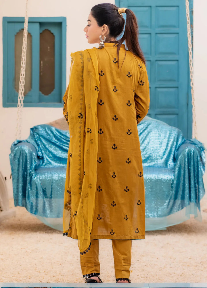 Roop Rang By Al Harir Pret Embroidered Cotton 3 Piece Suit Parisa Mustard