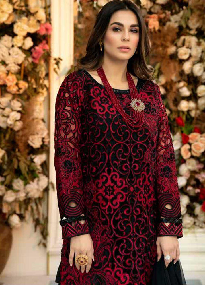 Rosa Blanca by Adan's Libas Embroidered Organza Suits Unstitched 3 Piece AL21RB D-02 After Dark - Luxury Collection