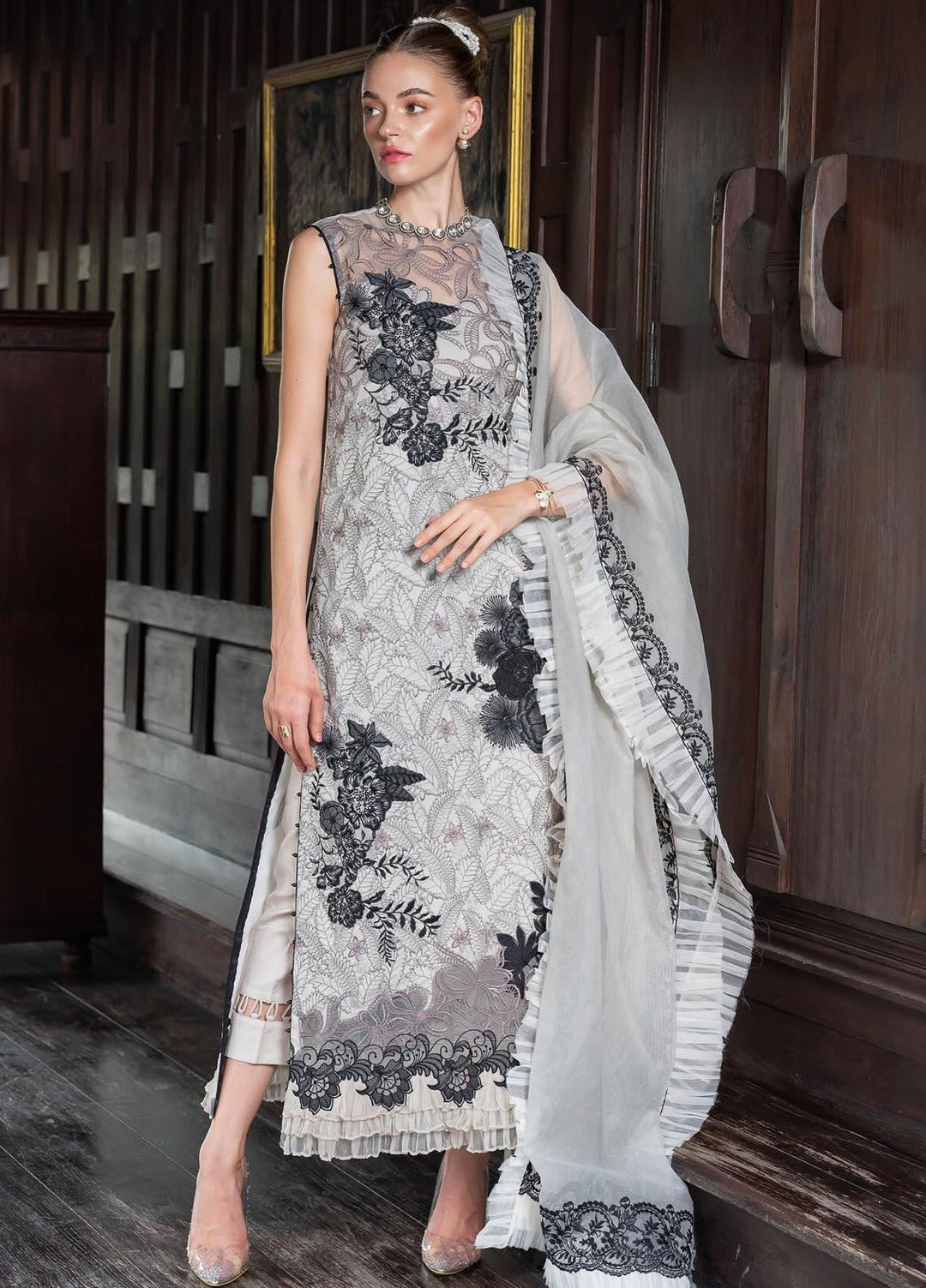 Rosemary And Ruffles By Asifa And Nabeel Embroidered Lawn Suit Unstitched 3 Piece AN24R RRL-02 Aurora - Luxury Summer Collection