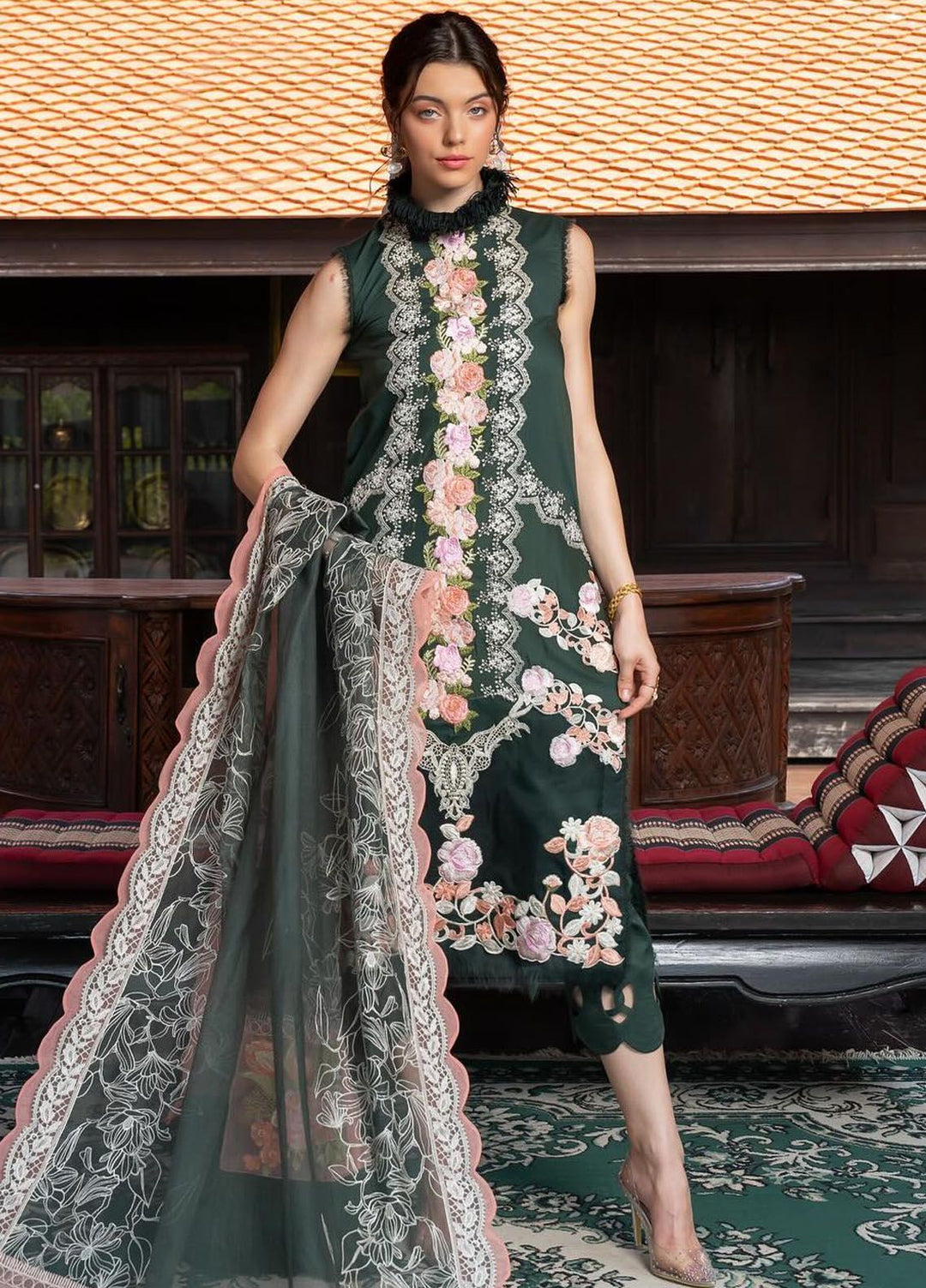 Rosemary And Ruffles By Asifa And Nabeel Embroidered Lawn Suit Unstitched 3 Piece AN24R RRL-03 Charisma - Luxury Summer Collection