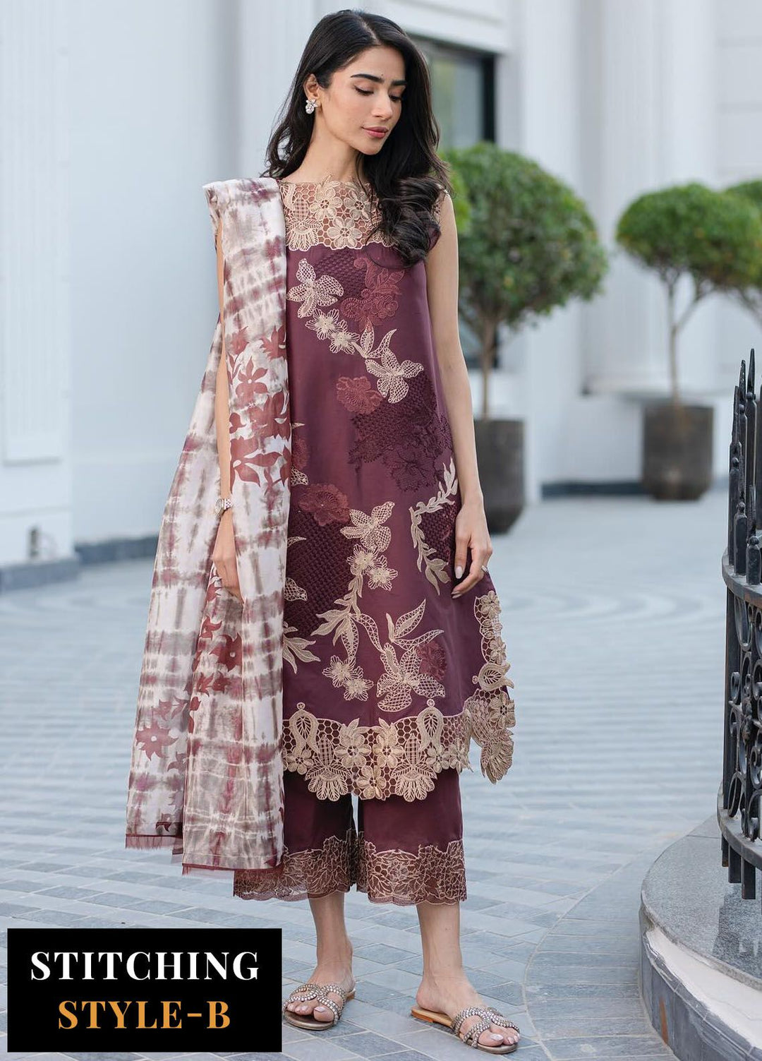 Rosemary And Ruffles By Asifa And Nabeel Embroidered Lawn Suit Unstitched 3 Piece AN24R RRL-04 Sheen - Luxury Summer Collection