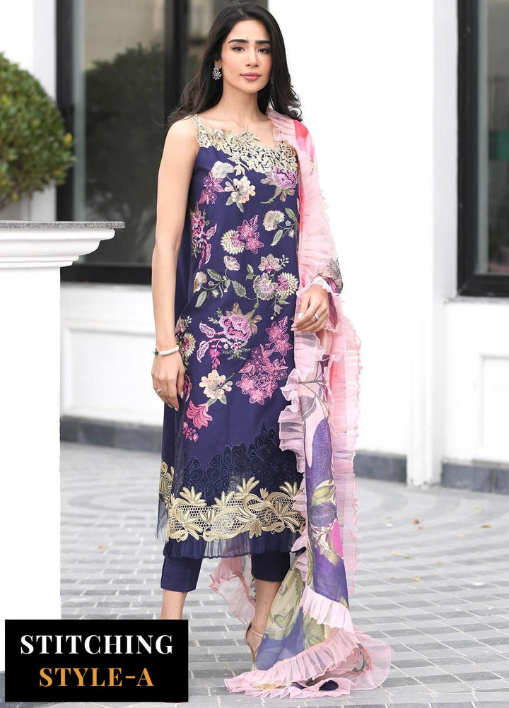 Rosemary And Ruffles By Asifa And Nabeel Embroidered Lawn Suit Unstitched 3 Piece AN24R RRL-05 Whimsical - Luxury Summer Collection