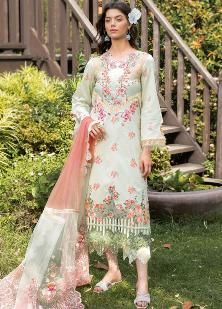 Rosemary And Ruffles By Asifa And Nabeel Embroidered Lawn Suit Unstitched 3 Piece AN24R RRL-07 Serene - Luxury Summer Collection