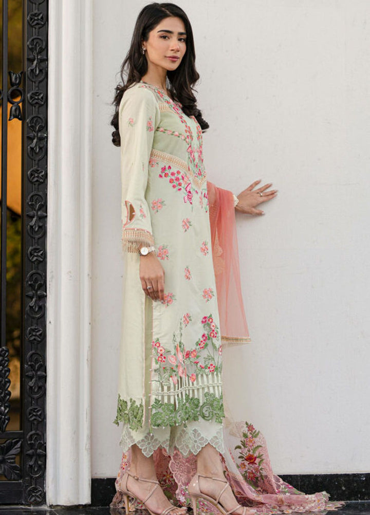 Rosemary And Ruffles By Asifa And Nabeel Embroidered Lawn Suit Unstitched 3 Piece AN24R RRL-07 Serene - Luxury Summer Collection