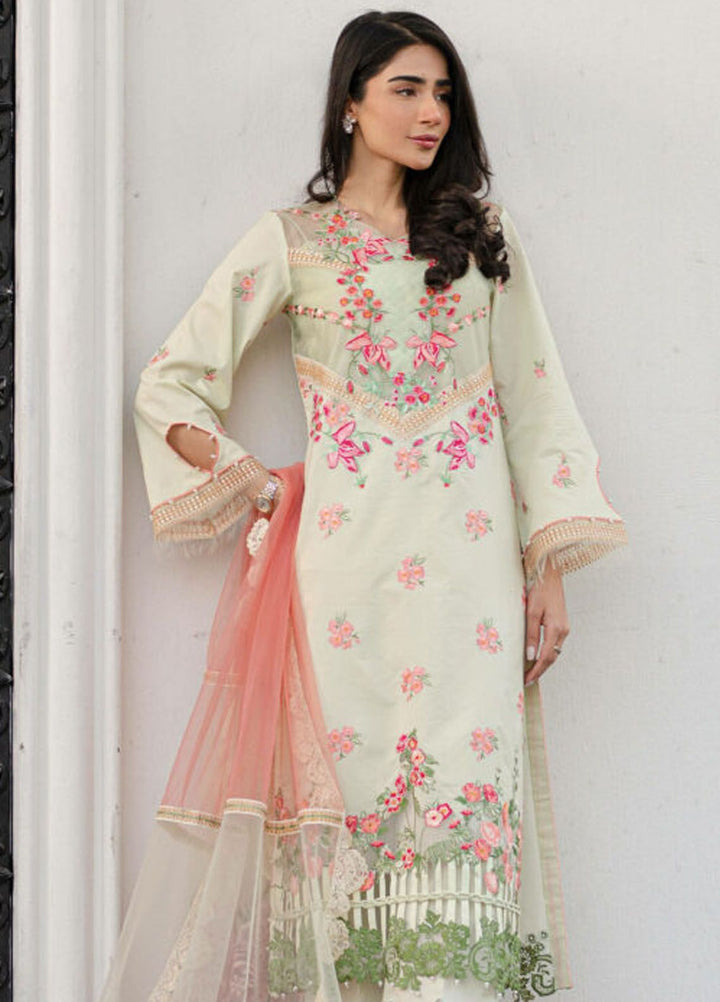 Rosemary And Ruffles By Asifa And Nabeel Embroidered Lawn Suit Unstitched 3 Piece AN24R RRL-07 Serene - Luxury Summer Collection