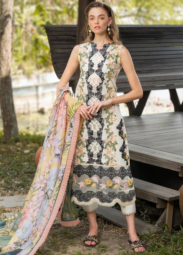 Rosemary And Ruffles By Asifa And Nabeel Embroidered Lawn Suit Unstitched 3 Piece AN24R RRL-09 Mystique - Luxury Summer Collection