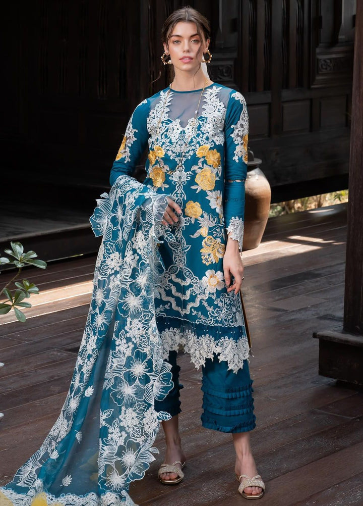 Rosemary And Ruffles By Asifa And Nabeel Embroidered Lawn Suit Unstitched 3 Piece AN24R RRL-11 Flora - Luxury Summer Collection