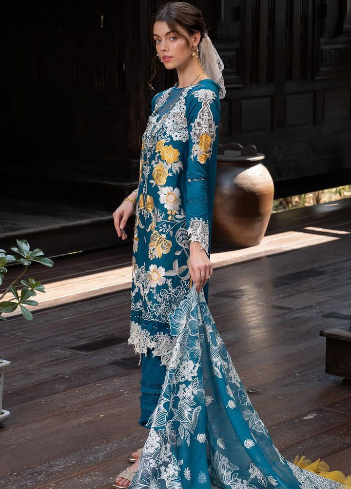 Rosemary And Ruffles By Asifa And Nabeel Embroidered Lawn Suit Unstitched 3 Piece AN24R RRL-11 Flora - Luxury Summer Collection