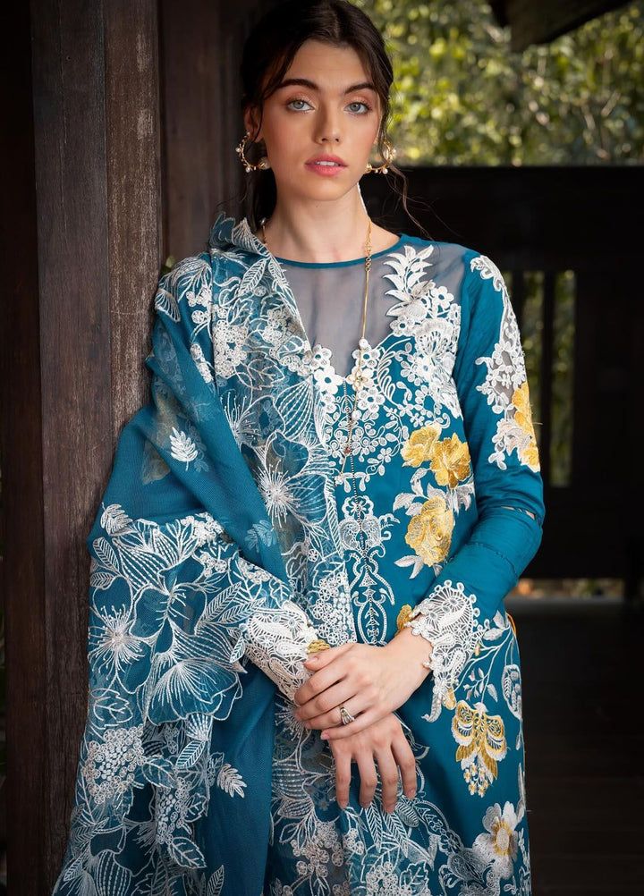 Rosemary And Ruffles By Asifa And Nabeel Embroidered Lawn Suit Unstitched 3 Piece AN24R RRL-11 Flora - Luxury Summer Collection