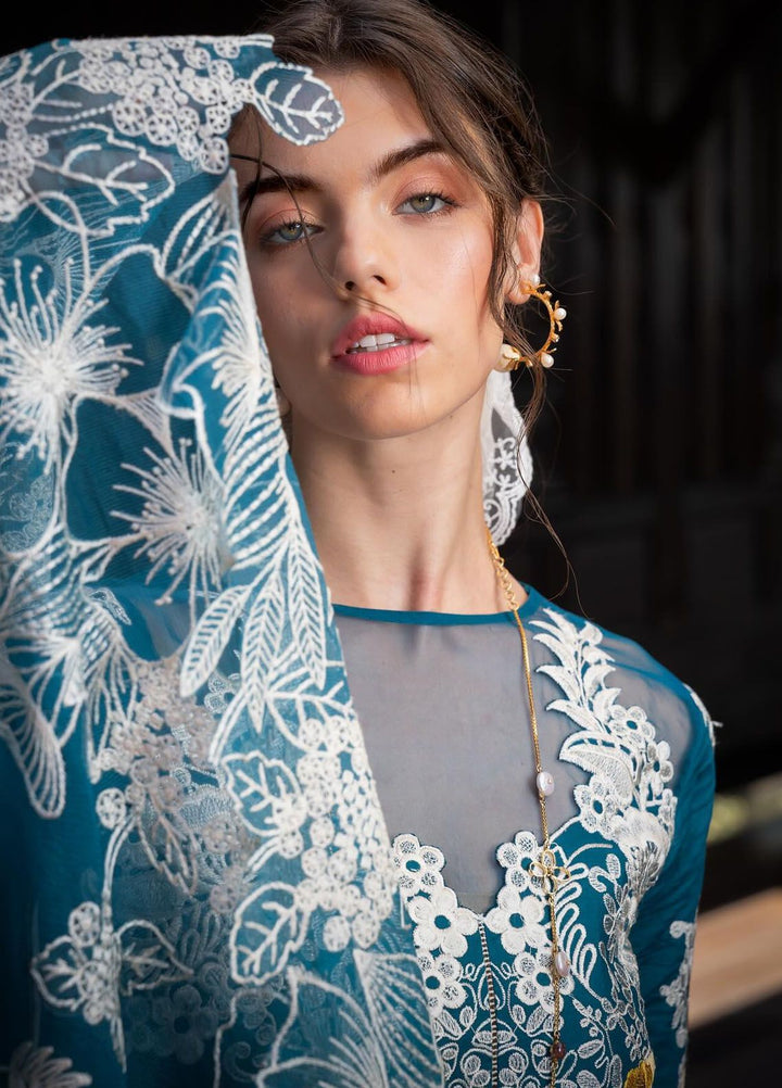 Rosemary And Ruffles By Asifa And Nabeel Embroidered Lawn Suit Unstitched 3 Piece AN24R RRL-11 Flora - Luxury Summer Collection