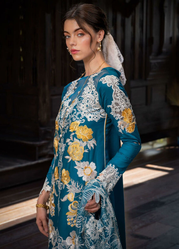 Rosemary And Ruffles By Asifa And Nabeel Embroidered Lawn Suit Unstitched 3 Piece AN24R RRL-11 Flora - Luxury Summer Collection