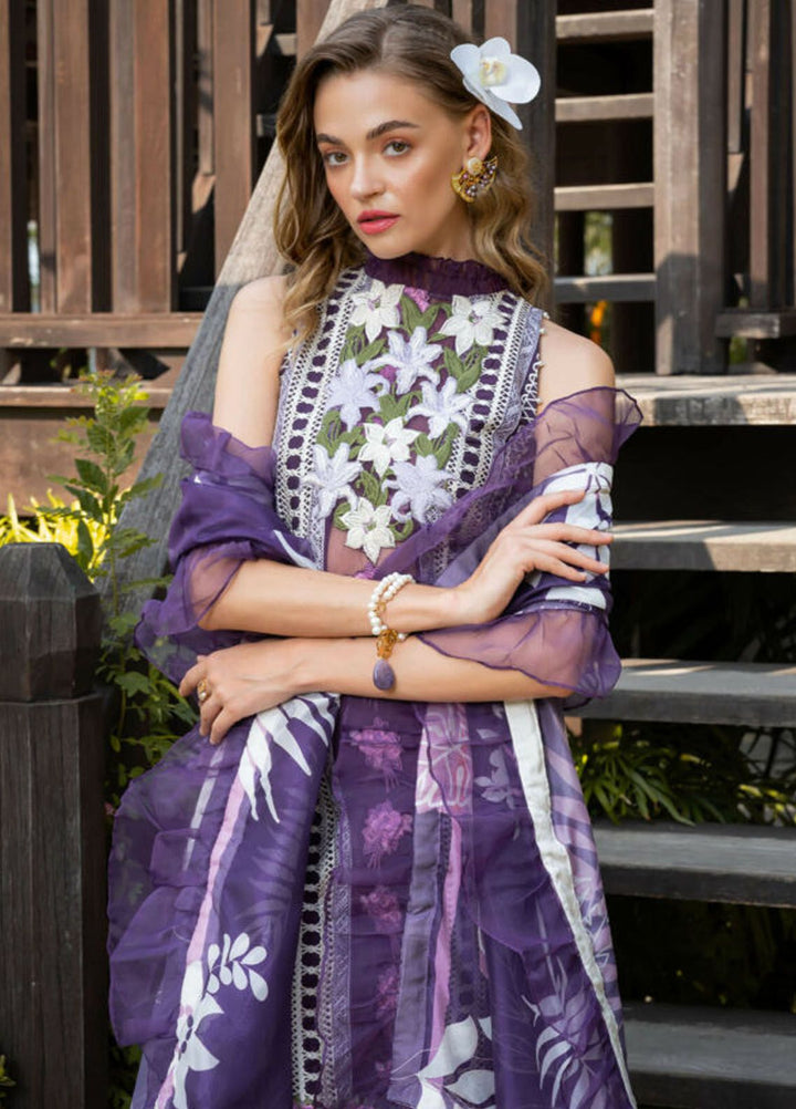 Rosemary And Ruffles By Asifa And Nabeel Embroidered Lawn Suit Unstitched 3 Piece AN24R RRL-12 Dazzle - Luxury Summer Collection