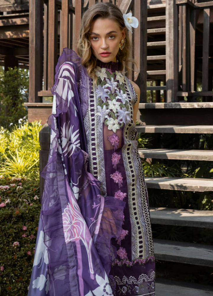 Rosemary And Ruffles By Asifa And Nabeel Embroidered Lawn Suit Unstitched 3 Piece AN24R RRL-12 Dazzle - Luxury Summer Collection