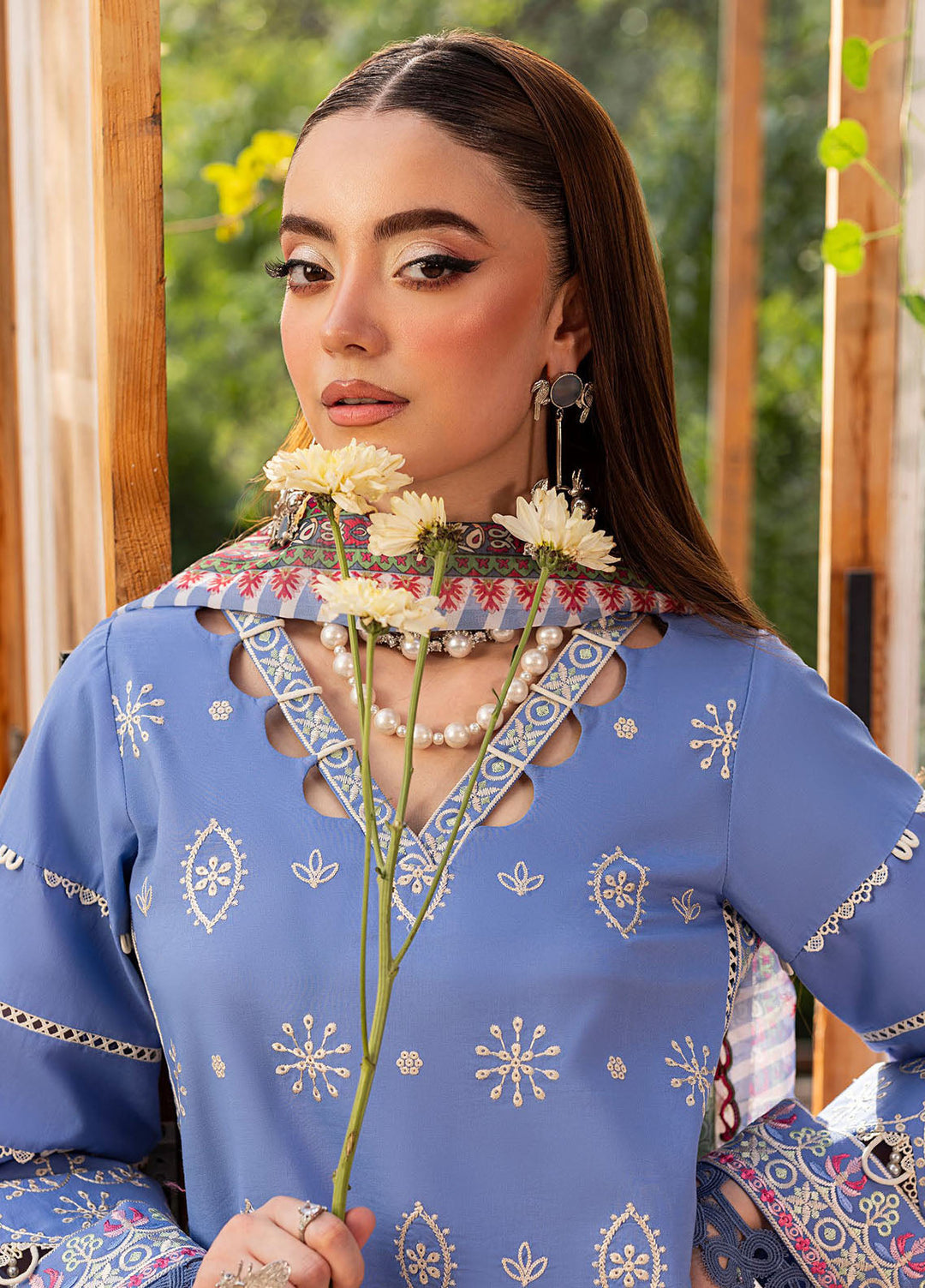 Roses De Feu by Sahane Embroidered Lawn Suits Unstitched 3 Piece SNE25RF CT-22001 Fleur - Summer Collection