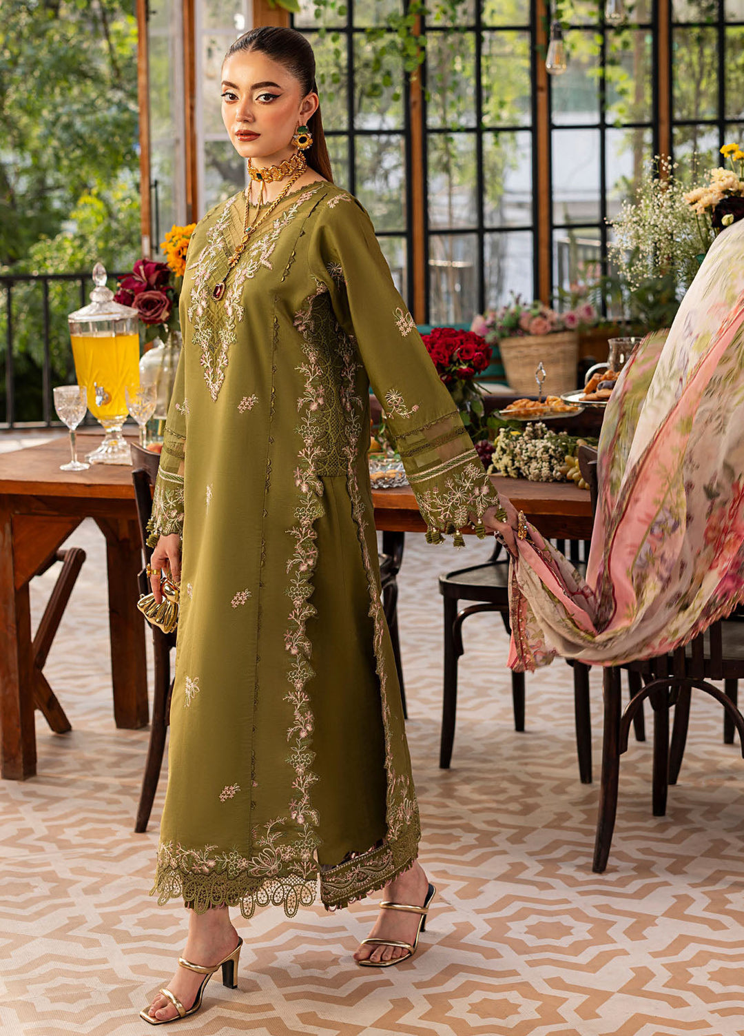 Roses De Feu by Sahane Embroidered Lawn Suits Unstitched 3 Piece SNE25RF CT-22002 Jardin - Summer Collection