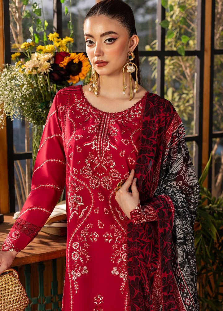 Roses De Feu by Sahane Embroidered Lawn Suits Unstitched 3 Piece SNE25RF CT-22003 Rosee - Summer Collection