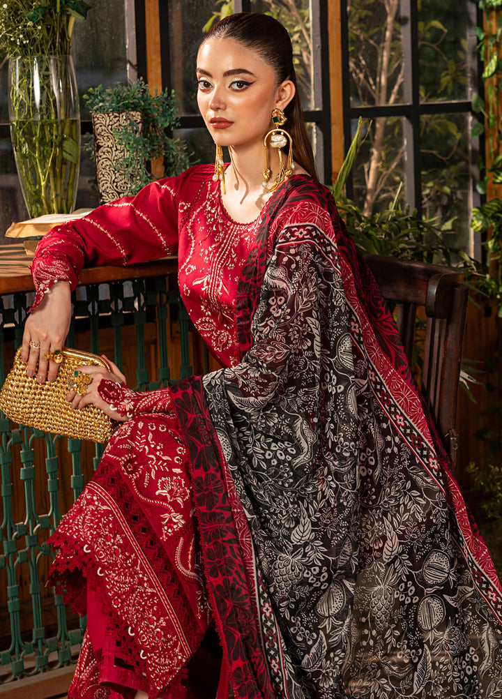 Roses De Feu by Sahane Embroidered Lawn Suits Unstitched 3 Piece SNE25RF CT-22003 Rosee - Summer Collection