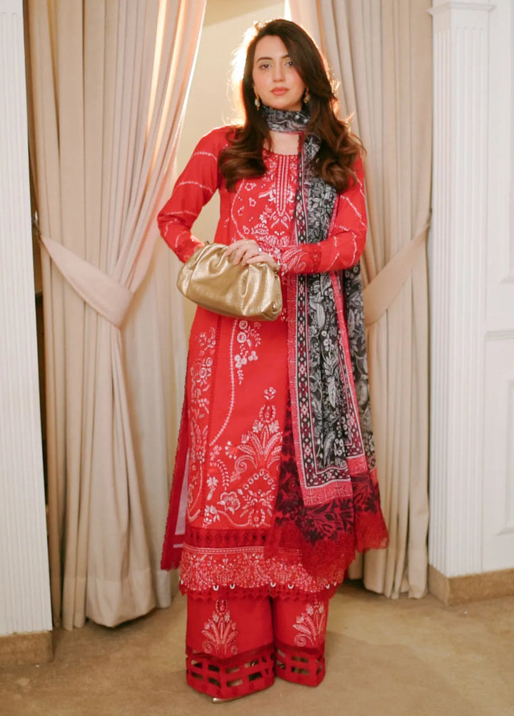 Roses De Feu by Sahane Embroidered Lawn Suits Unstitched 3 Piece SNE25RF CT-22003 Rosee - Summer Collection