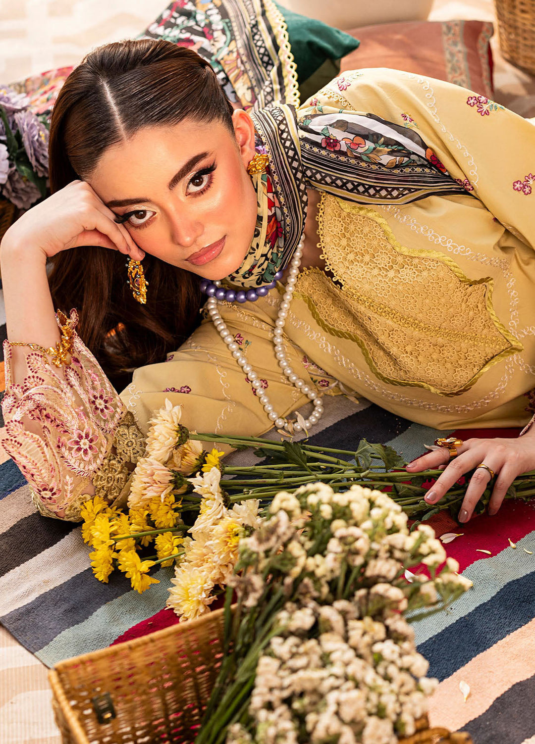 Roses De Feu by Sahane Embroidered Lawn Suits Unstitched 3 Piece SNE25RF CT-22004 Eclat - Summer Collection