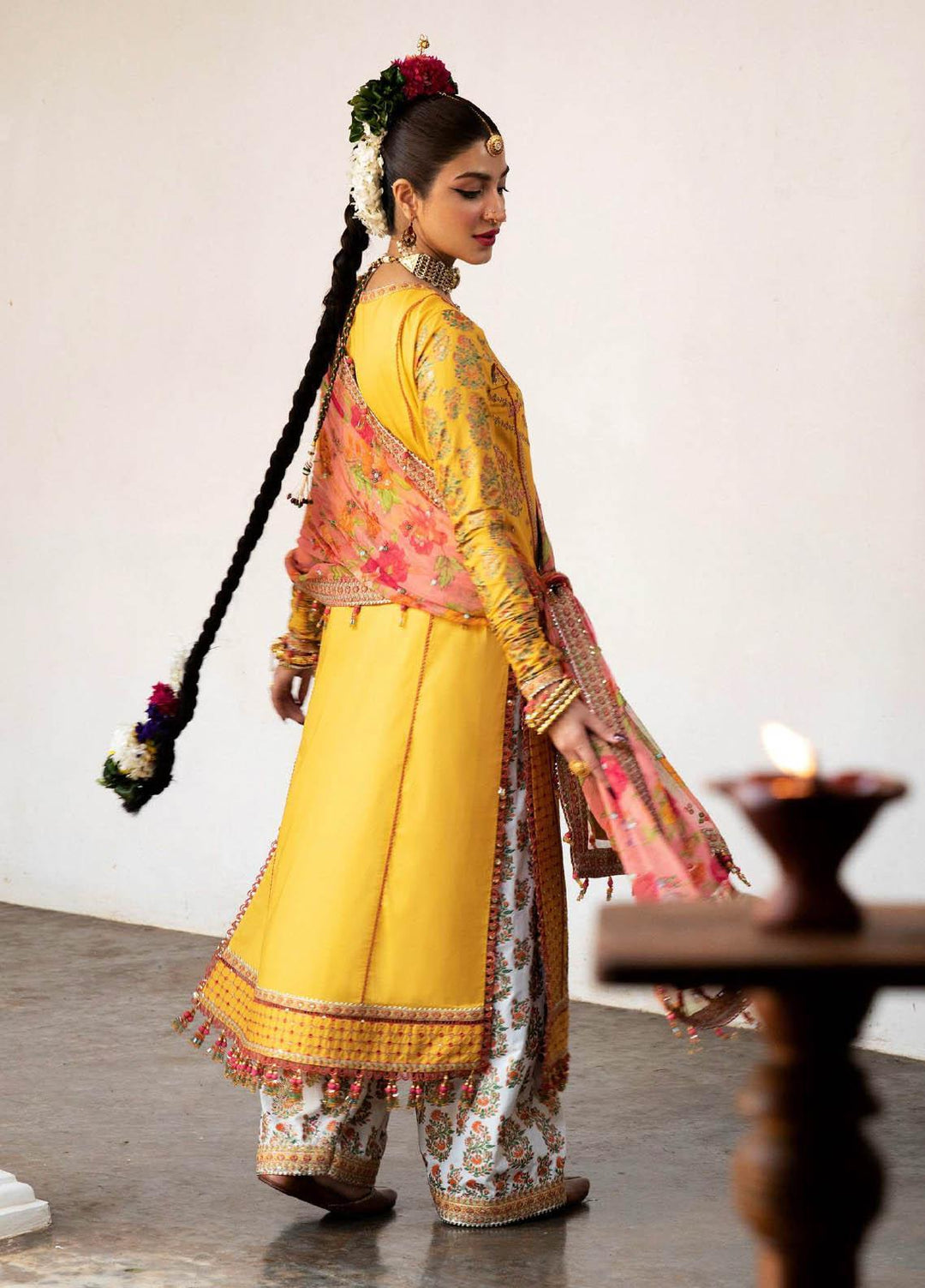 Roshan by Hussain Rehar Embroidered Lawn Suits Unstitched 3 Piece HRR23R Bahaar - Luxury Collection