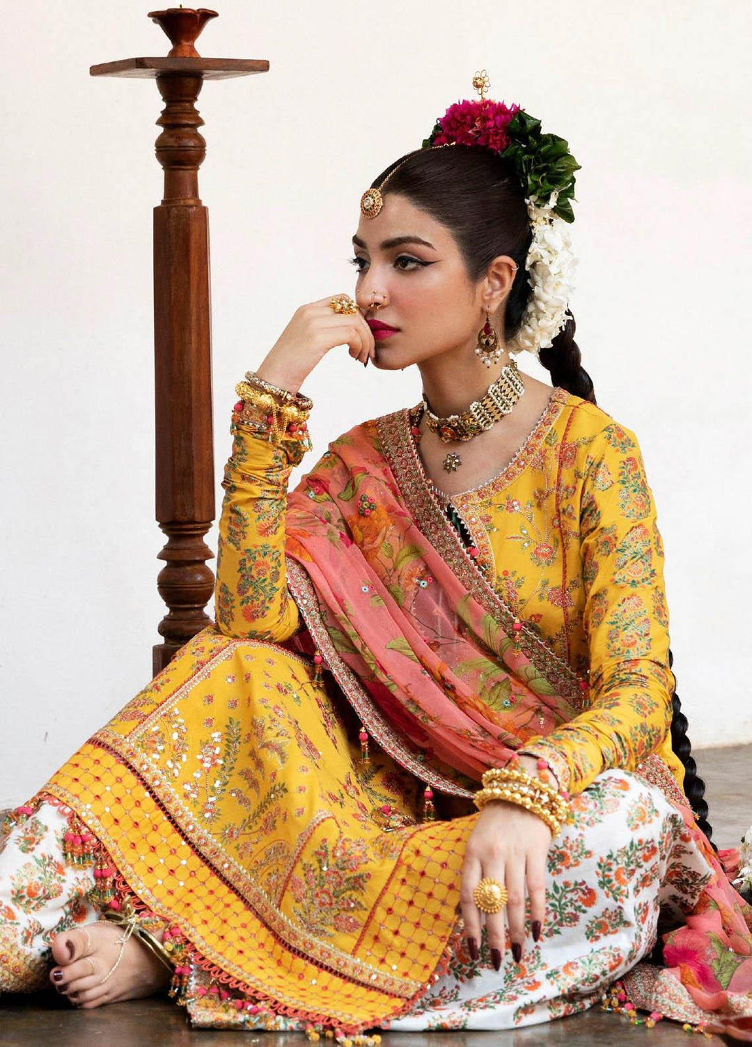 Roshan by Hussain Rehar Embroidered Lawn Suits Unstitched 3 Piece HRR23R Bahaar - Luxury Collection