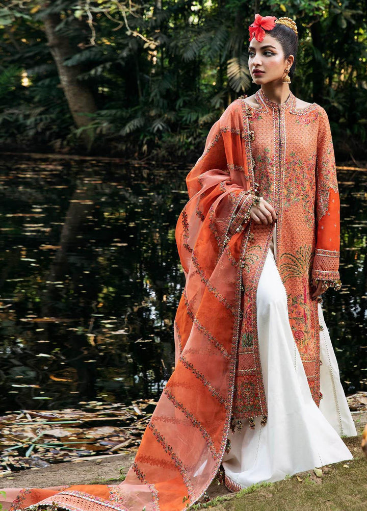 Roshan by Hussain Rehar Embroidered Lawn Suits Unstitched 3 Piece HRR23R Begonia - Luxury Collection