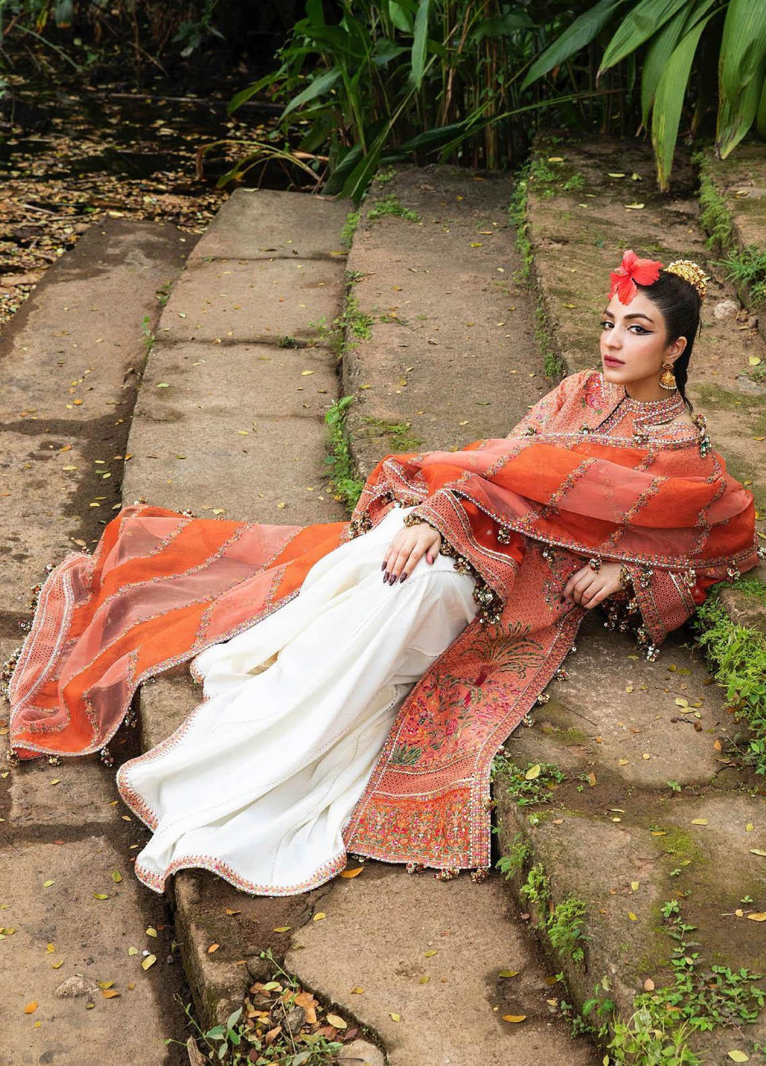 Roshan by Hussain Rehar Embroidered Lawn Suits Unstitched 3 Piece HRR23R Begonia - Luxury Collection