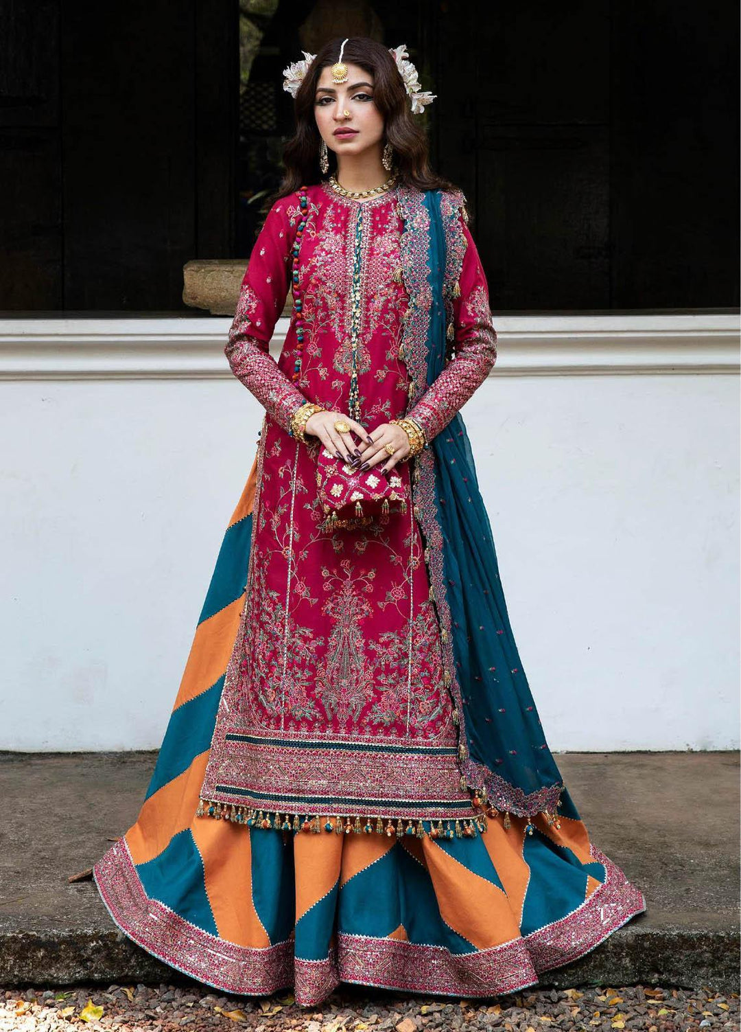 Roshan by Hussain Rehar Embroidered Lawn Suits Unstitched 3 Piece HRR23R Kaner - Luxury Collection