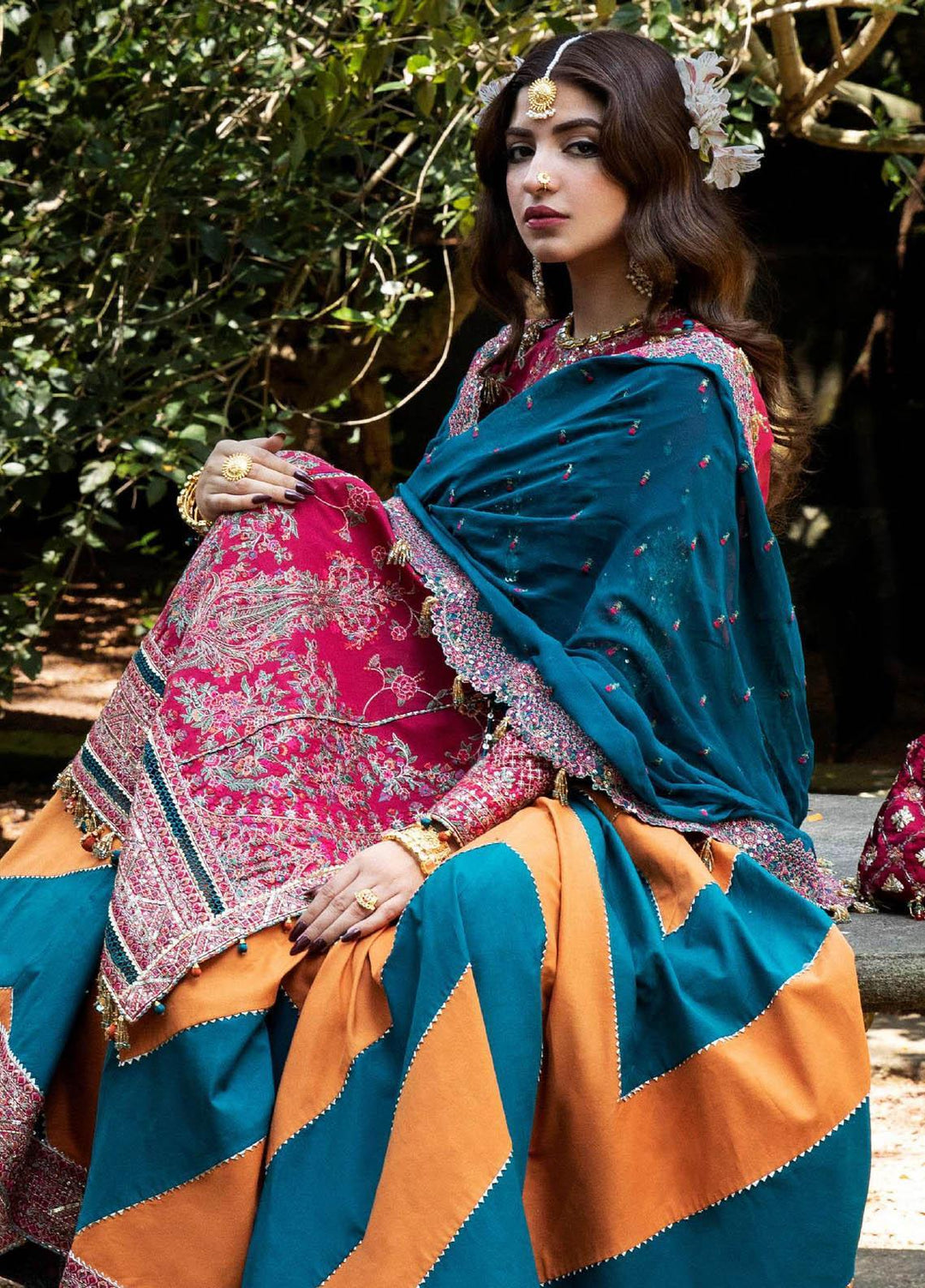 Roshan by Hussain Rehar Embroidered Lawn Suits Unstitched 3 Piece HRR23R Kaner - Luxury Collection
