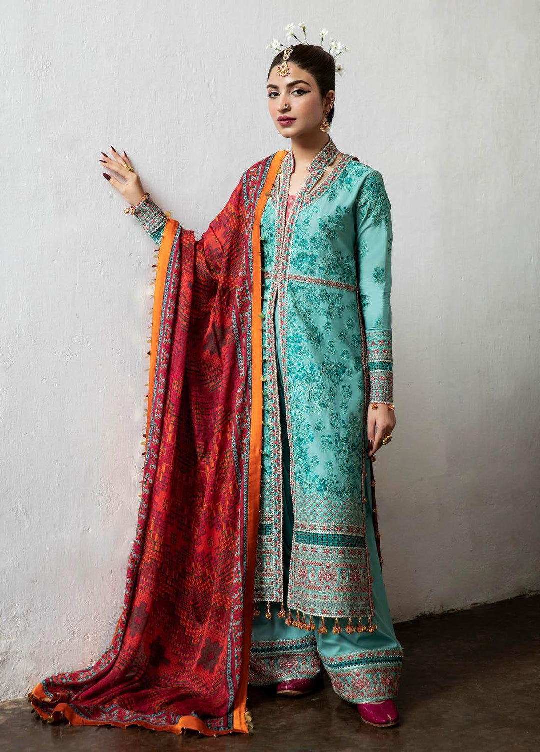 Roshan by Hussain Rehar Embroidered Lawn Suits Unstitched 3 Piece HRR23R Sosaan - Luxury Collection
